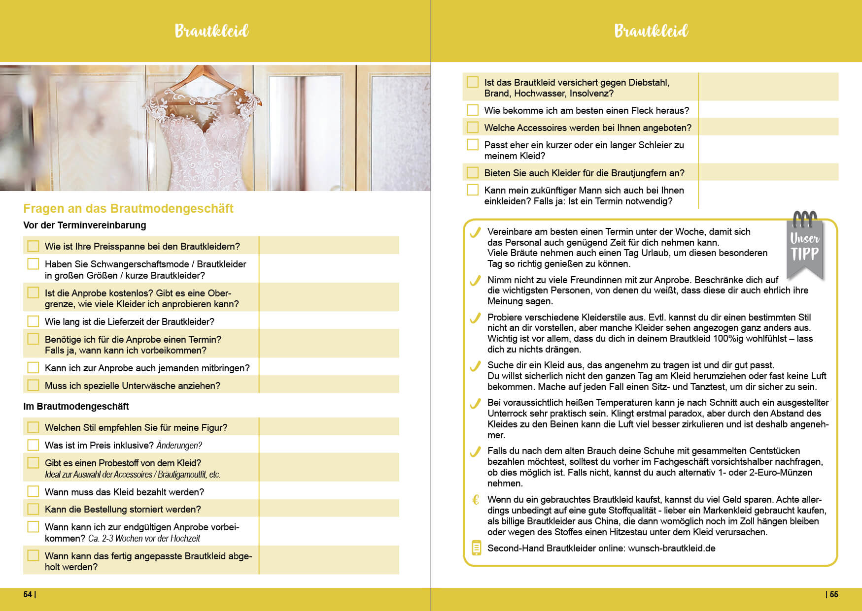 Brautkleid-Anprobe Checkliste