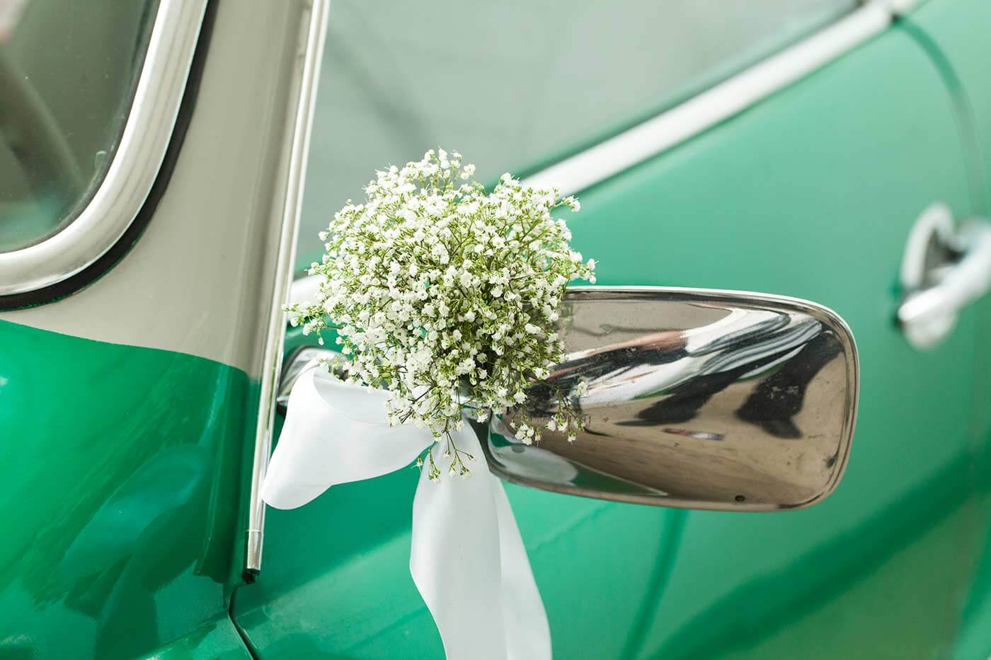 Autogirlande Autodeko Hochzeit Autoschmuck Braut Auto